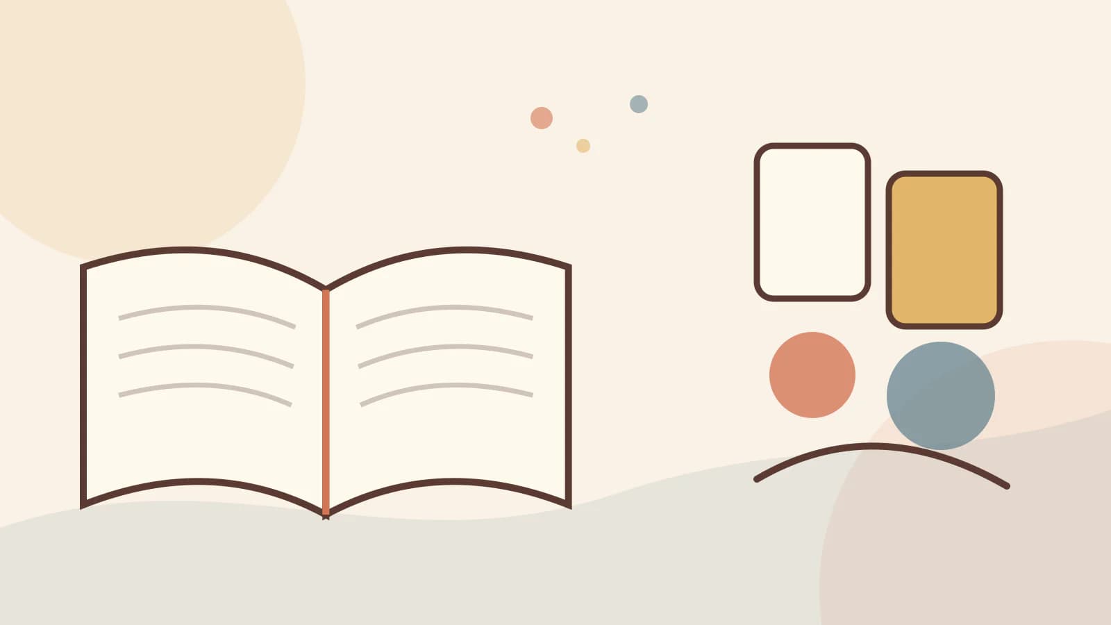 An open Bible with illustrated paths for bible stories for kids