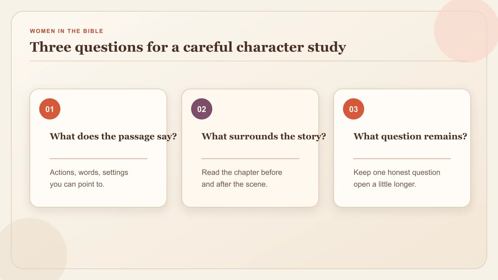 A three-question worksheet asks what the passage says, what surrounds the story, and what question remains