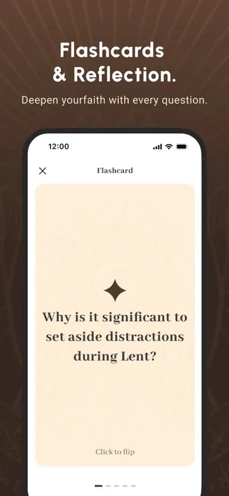 Bible Note Flashcards screen showing a reflection question