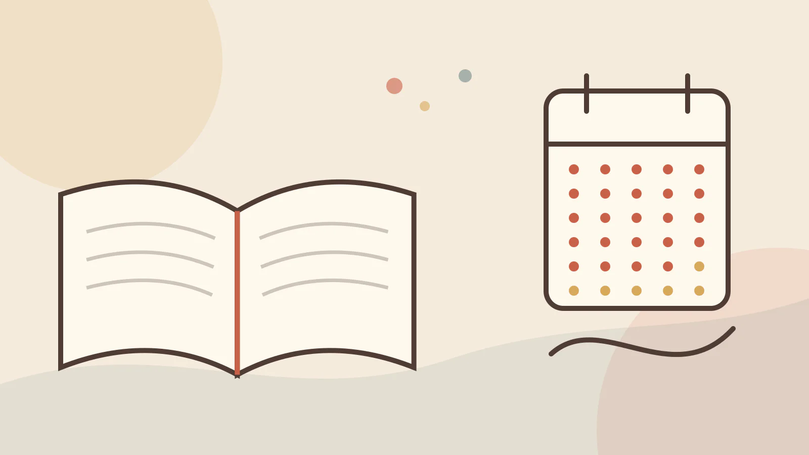 An open Bible with illustrated paths for 30 day bible story reading plan