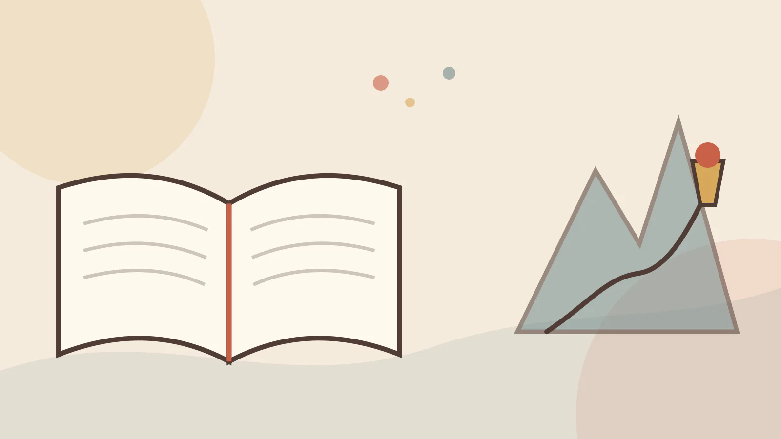 An open Bible with illustrated paths for bible stories about courage