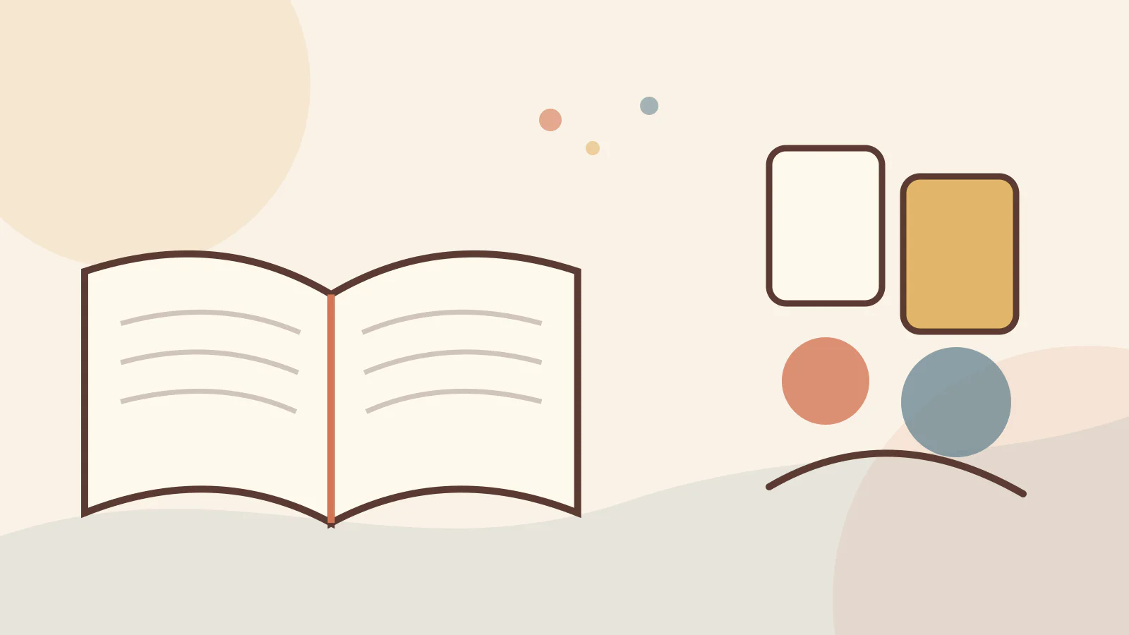 An open Bible with illustrated paths for bible stories for kids